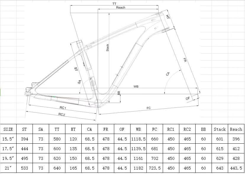 KORI Carbon Fatbike Frame DCFF197 Structure